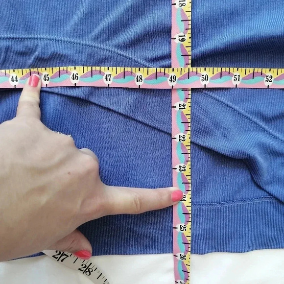 FP Free People Movement Ribbed Cowl Neck Long Sleeve Ruched Arm Periwinkle XS - Picture 15 of 16